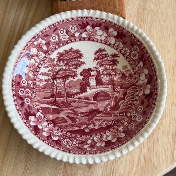 Copeland Spodes Tower Pink Tea Coffee Saucers Lot Of 2 England Floral & Scenic - Picture 3 of 9